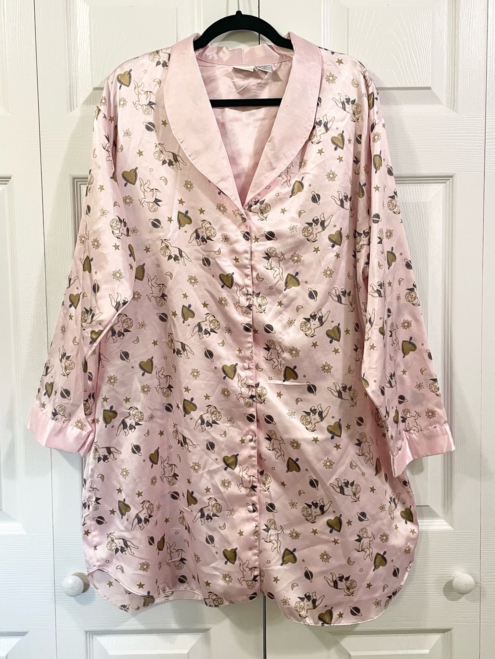 SIMPLE PLEASURES Vintage Satin Cherub Nightshirt Women's Size 1X